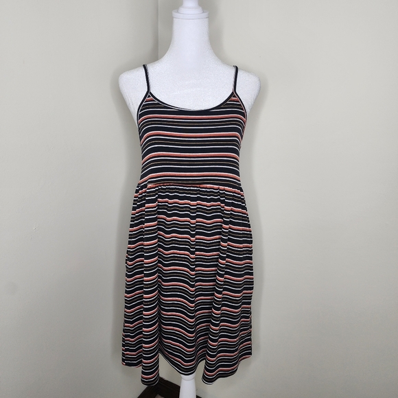 Wild Fable Flowy Striped Spaghetti Strap Pocket Summer Dress Med - Picture 1 of 12